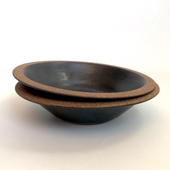 Handmade Pair of Glazed Black Ceramic Small Bowls - Picture 6 of 8